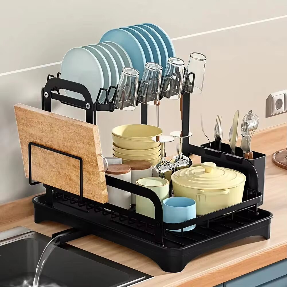 Miyili Handtuchständer Edelstahl – T-Form, Mattschwarz, Freistehend, Für Arbeitsplatte, SUS 304