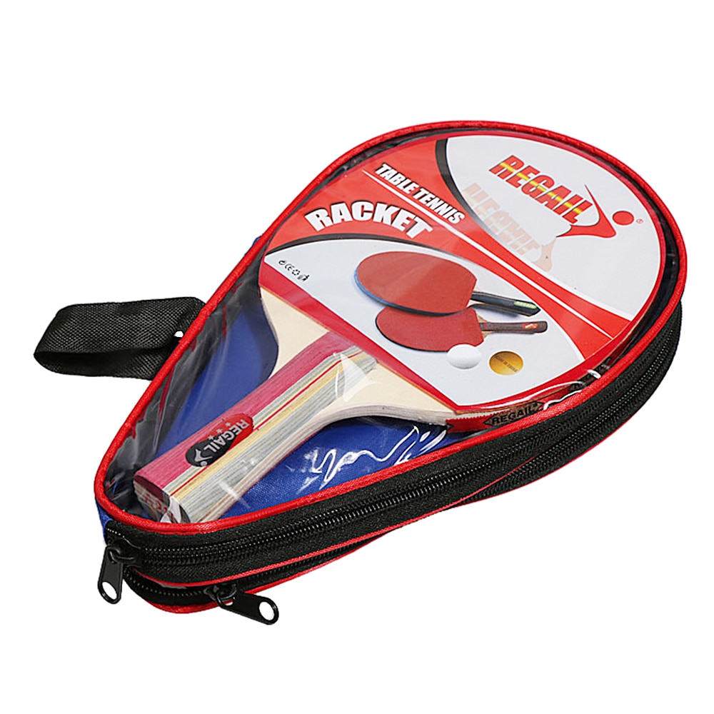 2 stuks pingpongbatjes in zeven lagen, lange steel, pingpongracketset, trainingsaccessoires met tas voor binnen en buiten