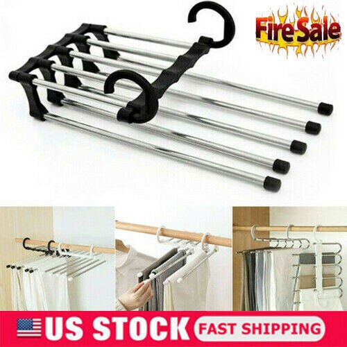 1pcs Portable Multi Functional Clothes Hangers Pants Storage Hangers Cloth Rack Multilayer Storage Cloth Magic Hanger
