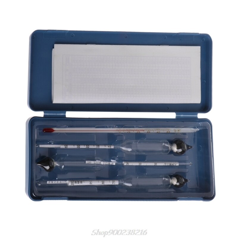 3 pièces 0-100% hydromètre alcomètre testeur ensemble alcool Concentration mètre + thermomètre