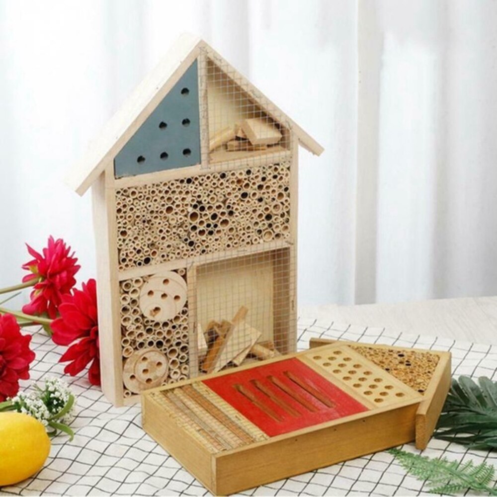 Træ insekt bi hus træ bug værelse hotel ly have dekoration reder boks insekter boks