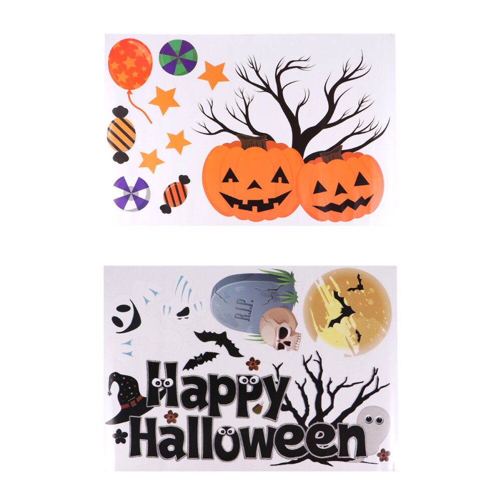 2 stuks halloween decoratie muurstickers raamstickers feestrekwisieten: Default Title