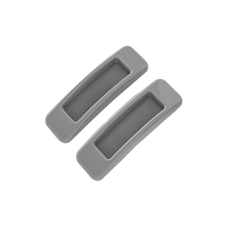 2 Pcs/Set Home Use Pasted Plastic Sliding Door Pull Window Handle Rectangular Adhesive Interior Drawer Cabinet Assist Handlebars: Grey