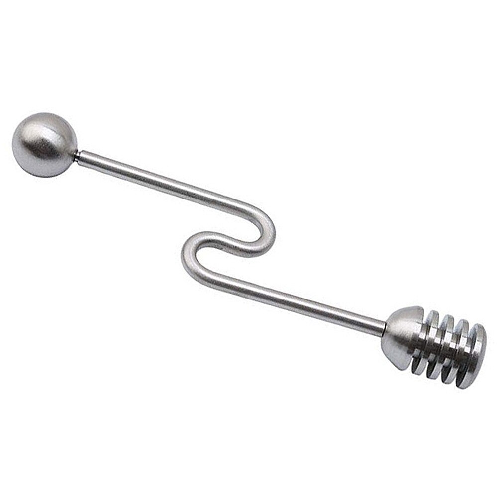 Rund perle spiral dyppe honning kaffe anti-rust 304 rustfritt stål rørestang kjøkkenverktøy dingser для кухни: Kurvehåndtak