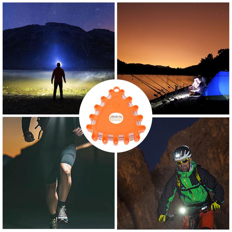 Advarselstrekant sikkerhedsblus til vejkantsadvarsel robust trekant advarselsblinkende lys advarsels-led vejblus til