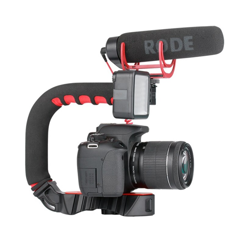 Ulanzi u-grip triple cold sko mount stabilizer handle grep rig fotostudio sett med mikrofon for dslr nikon canon smarttelefon