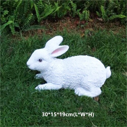 Large Resin Bunny Rabbit Figurines Garden Ornament Outdoor Art Yard Garden Animal Figurines Rabbits Decoration: 005