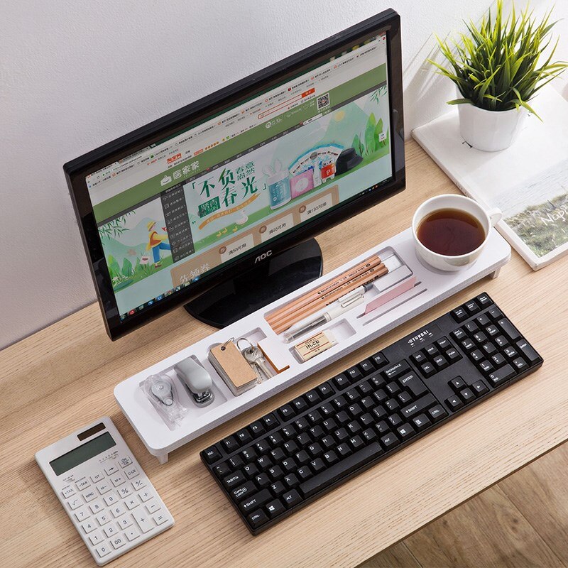 Home Office Desk Organizer Desktop Storage Holder Multifunction Keyboard Cover Office Accessories Sundries Shelf Pen Organizer
