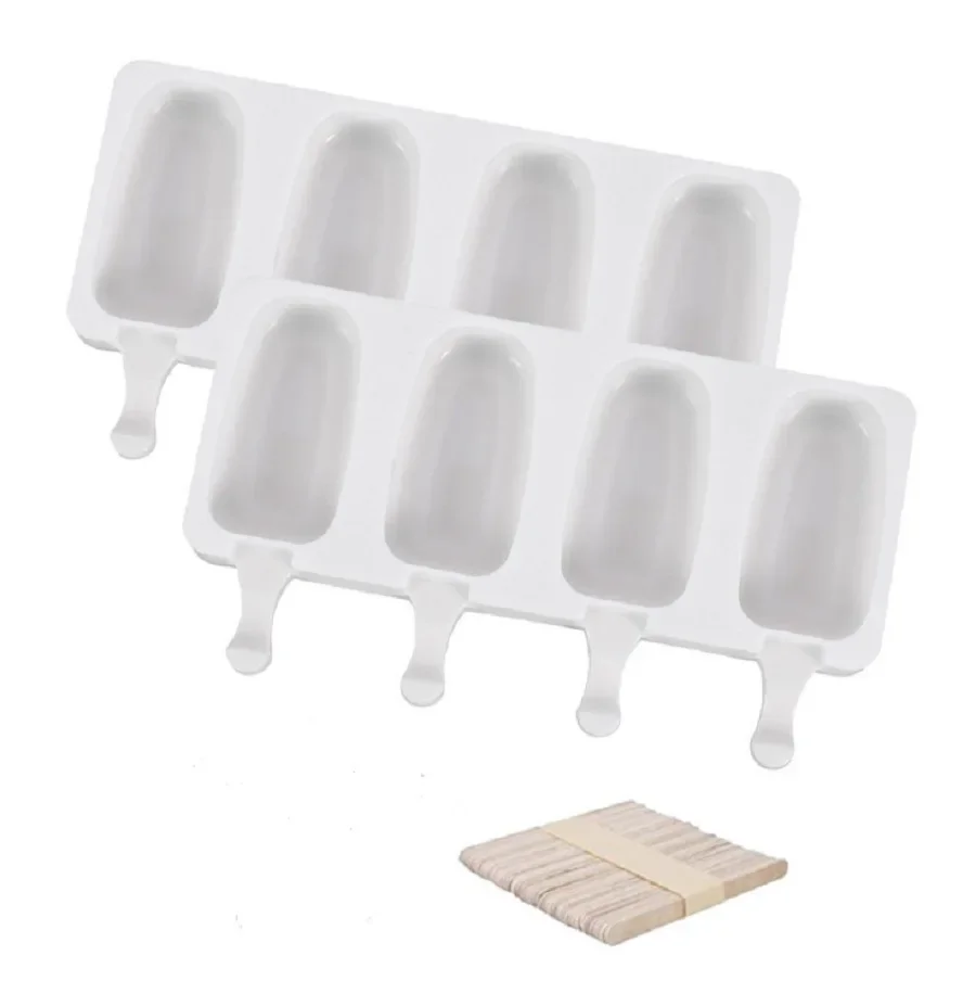 4/8 Cell Ijs Siliconen Mal Zomer Ijs Pop Maker Popsicle Mold Vruchtensap Vriezer Ijsbakje Popsicle Mold Chocolade Tool