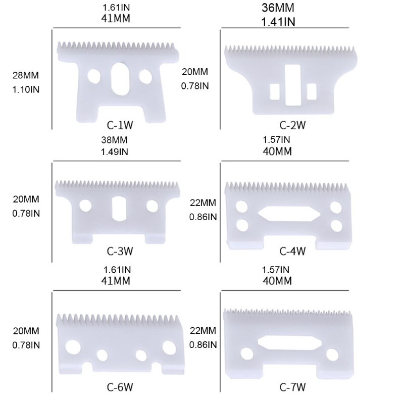 1pc Detachable Clipper Sharpness Ceramic Blade Replacement Accessories 6 Size