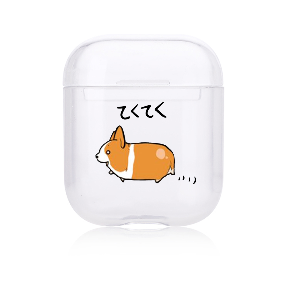 Hard Clear Headphone Case For Apple airpods 1 Case Luxury Pets Corgi Dog Transparent Air Pods Case For Airpods 2 Protective Cove: 1200482