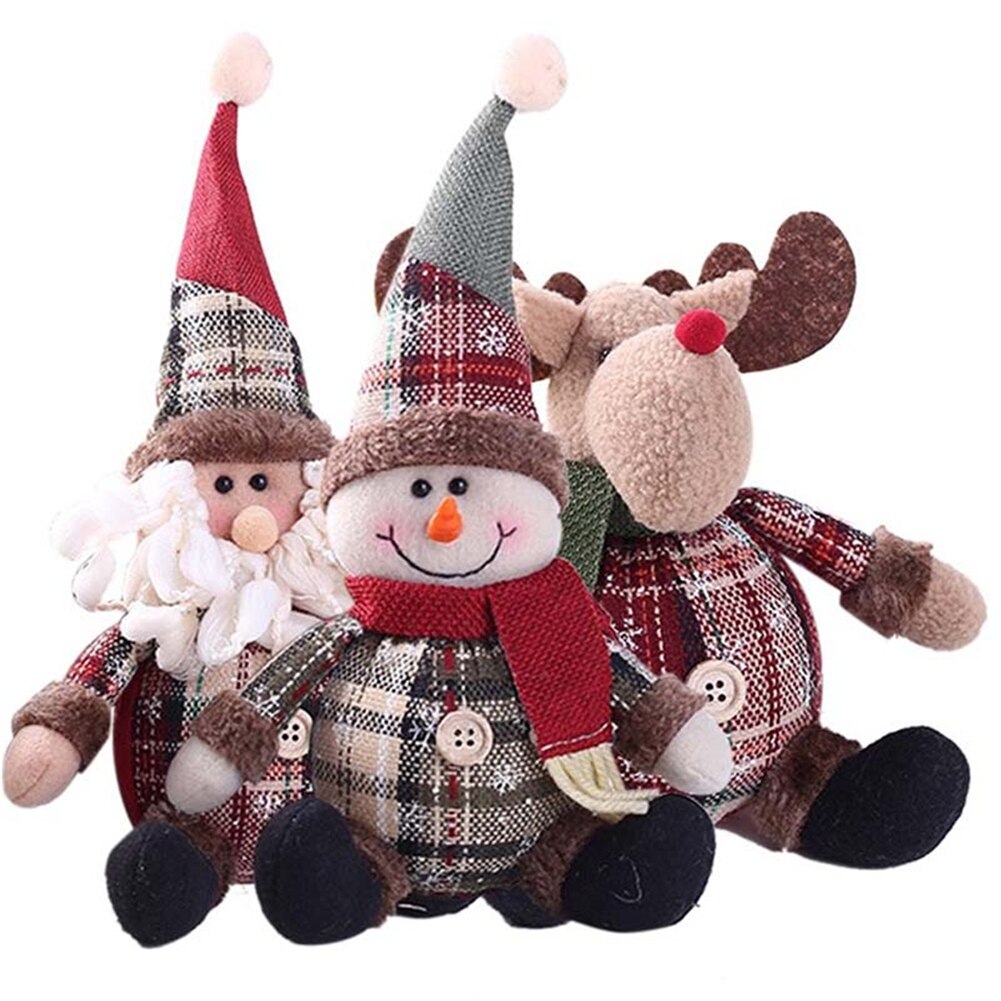 Søde santa snemand hjorteformede dukketræ hængende ornamentxmas hjem vedhæng ornamenter festartikler
