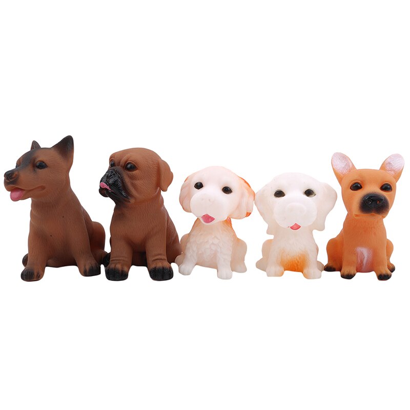 Baby legetøj 5 stk / sæt udluftning skrigende mops kaldet trompet skrig hund legetøj tegneserie dyr hund interaktive legetøj til børn