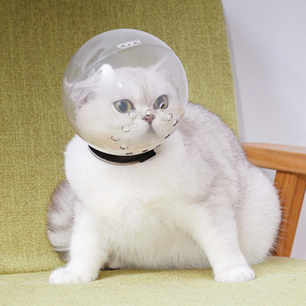 Space Hood Ball-shaped Round Cat Protective Helmet Cat Hood Sturdy Kitten Head Protective Cover Pet Supplies
