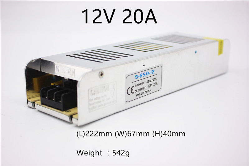 3/5/10//15/30A LED Voeding DC12V 36 W 60 W 120 W 150 W 180 W 200 W 240 W 360 W LED Driver Power Adapter LED Verlichting Transformers: 20A 240W