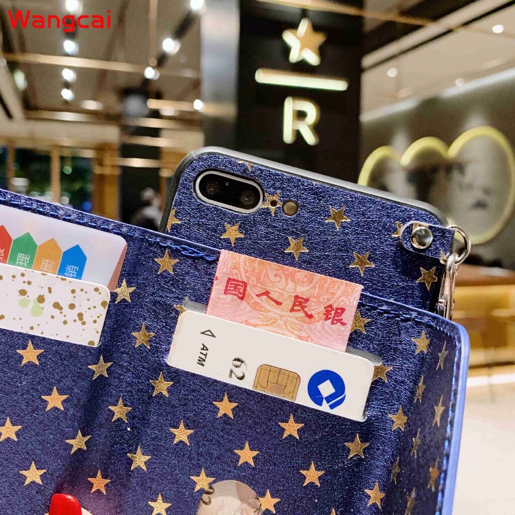 Per OPPO Reno ACE 2F 2Z 3 Pro 10x zoom Z A9 A5 2020 Caso Star Staffa di Carta Del Raccoglitore Della Borsa scintillio di Bling Cordicella Del Supporto Del Basamento Della Copertura