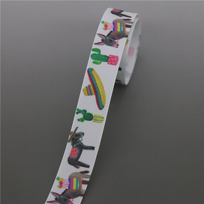 Dhk 5Yards Lama Cactus Gedrukt Grosgrain Lint Accessoire Hairbow Hoofddeksels Decoratie Diy Oem C1748