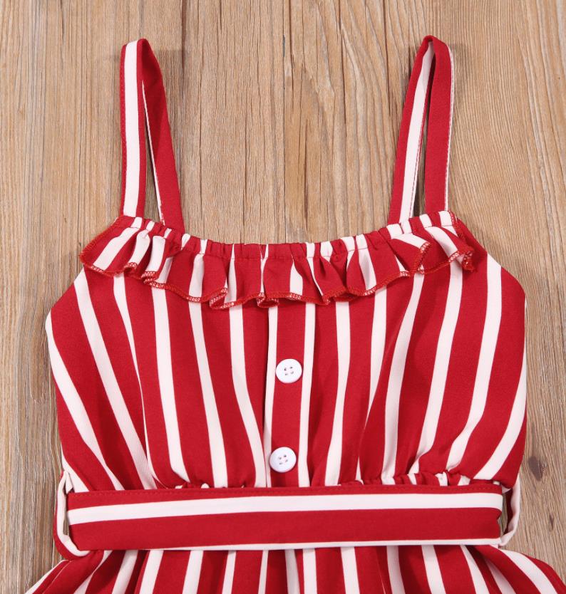 Kinderen Meisjes Mode Mouwloze Gestreepte Jumpsuit Zomer Stijlvolle Jumpsuit Meisjes Jumpsuit Meisjes Overalls Voor Kinderen Meisje Kleding