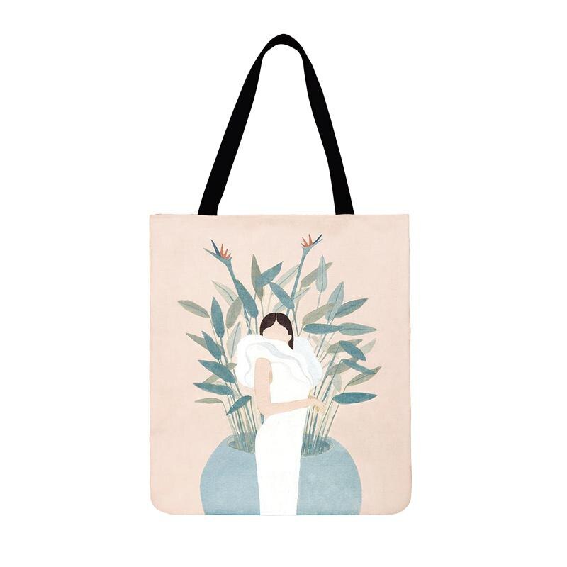 Sacchetto di modo Havana di Arte Della Ragazza del Sacchetto di Stampa Sacchetto di Acquisto Pieghevole Sacchetto di Spalla Delle Signore Per Le Donne Casual Tote Borsa Da Spiaggia All'aperto borse: 4 / 35x40cm