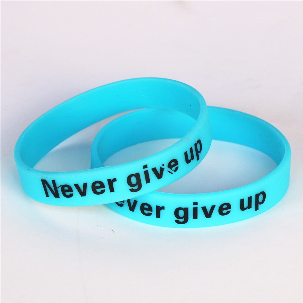 LUKENI, 1 unidad, pulseras de silicona luminosas que nunca se rinden, brazaletes y brazaletes deportivos con holograma azul que brillan en la oscuridad, de gemelos SH095BL