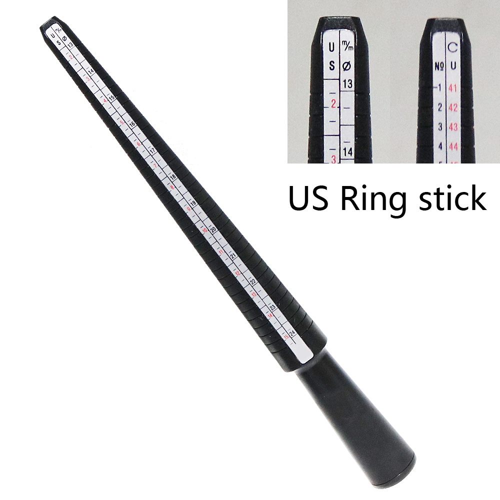 Ringgrößenmesser aus kunststoff, ,4- stufiger messstab, eu/us/japan/hk-größenmesser, schmuckwerkzeug, ringmesser: Uns