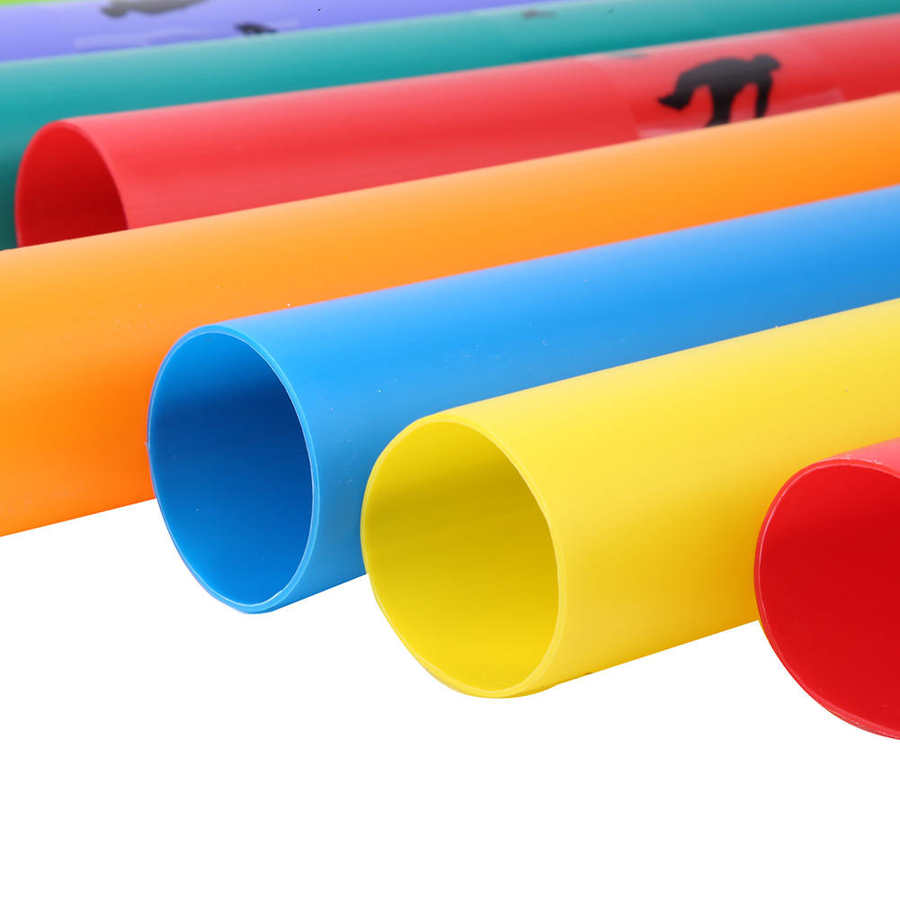 Orff Geluid Buis 8 Stuks Orff Percussie Instrument Plastic Geluid Buis Kleurrijke Octaaf Buis Kit Musical Speelgoed Voor