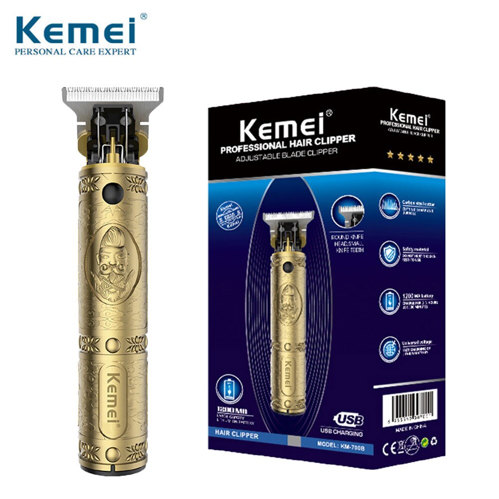 Kemei électrique Pro Li tondeuses barbier 0mm tondeuse à cheveux coupe de cheveux rasoir sculpture cheveux barbe Machine outil de coiffure: Option 3 / Ue Plug