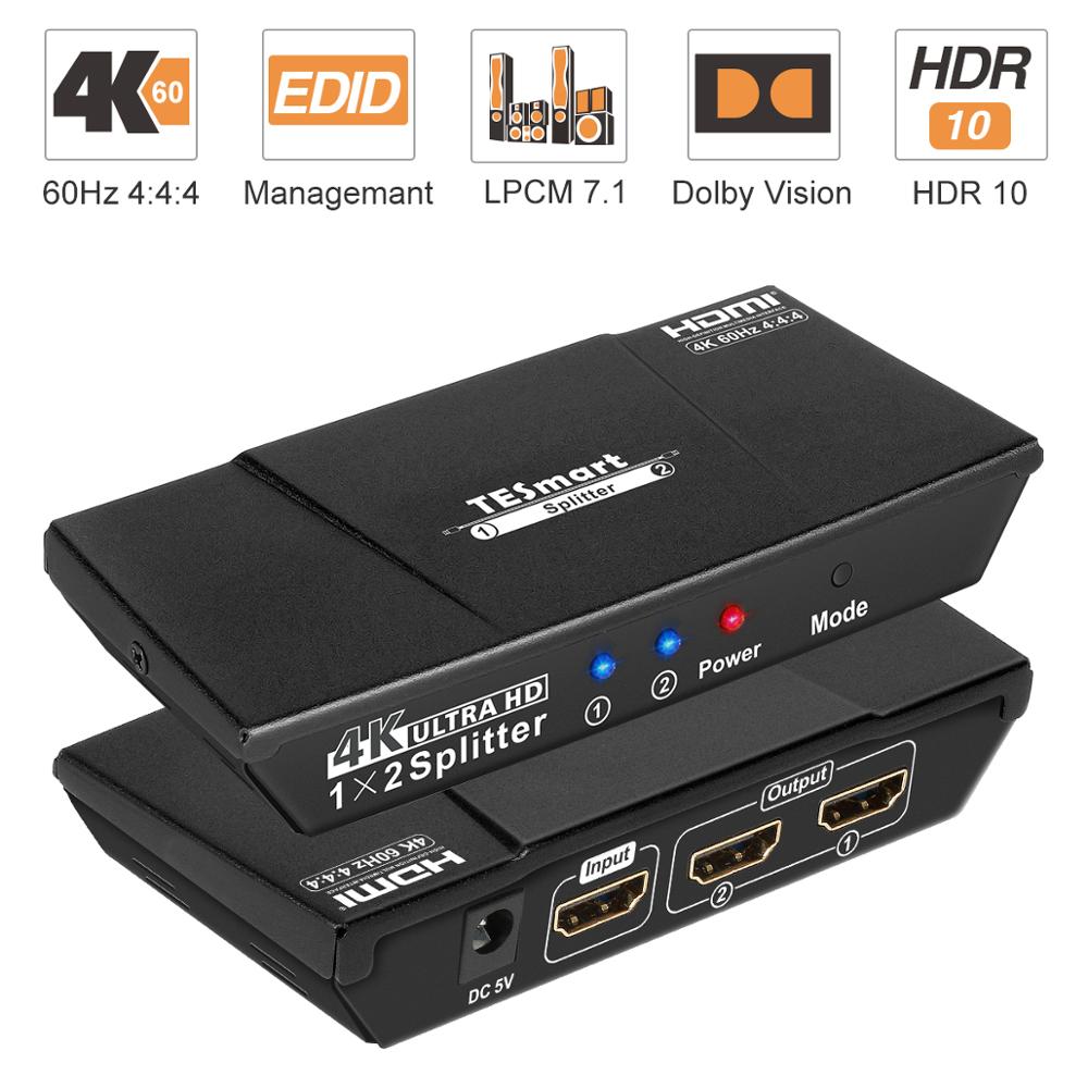4K Ultra Hd Hdmi Splitter HDCP2.2 4K @ 60Hz Splitter Hdmi 1In 2 Uit Voor Dual Monitor 1X2 Splitter Compatibel Met Pc PS3 PS4 Xbox