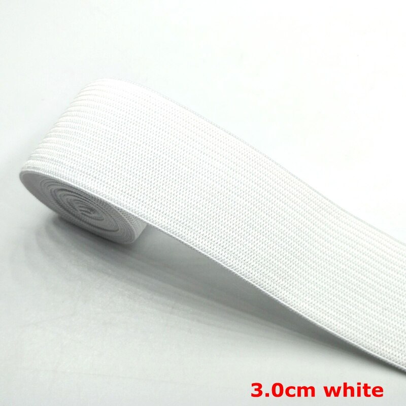 Hl 15/20/25/30/35/40/45Mm Zwart/Wit/Goud/Zilver Nylon Elastische Bands Garment Home Textiel Naaien Begrippen 1Meter Of 2Meter: 3.0cm white 1 meter
