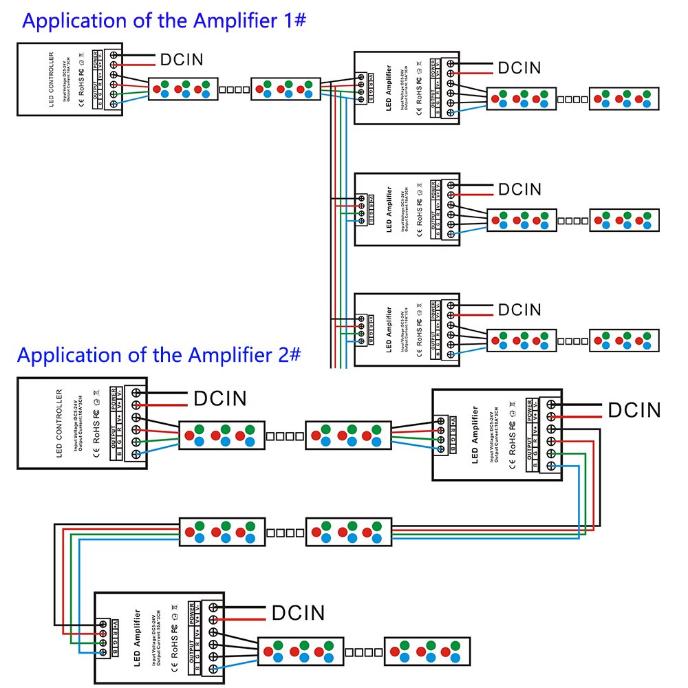 DIY home 360W strip light controller Amplifier DC12-24V rgb LED Amplifier 12V 30A input 360W for PWM control RGB controller