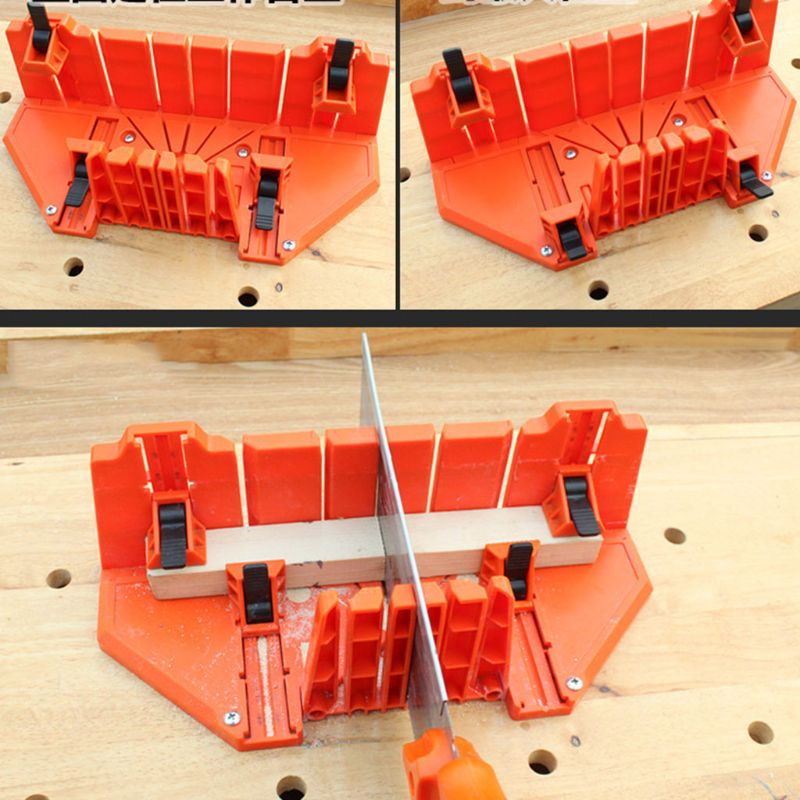 12/14\" Adjustable Wood Miter Box Saw Cutting Grip Back Saw 0/22.5/45/90 Degrees