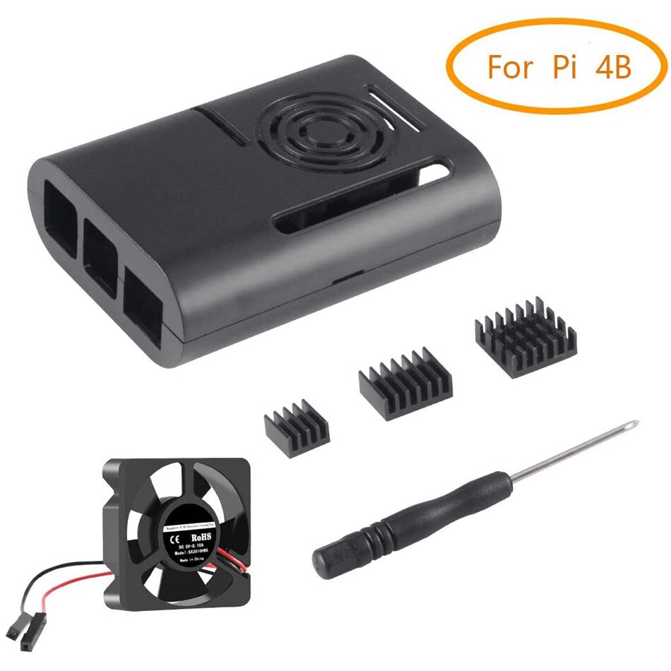 For Raspberry Pi 4B Case Raspberry Pi 4 Case with Cooling Fan and Heat Sink Raspberry Pi 4 Heatsinks For Raspberry Pi 4 Model B