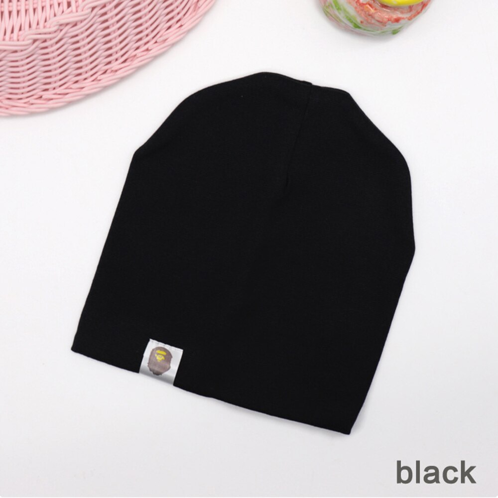 Hat Novelty Hip Hop Baby Street Dance Cotton Spring Autumn Scarf Boys And Girls Solid Color Children Warm Winter Cap: black