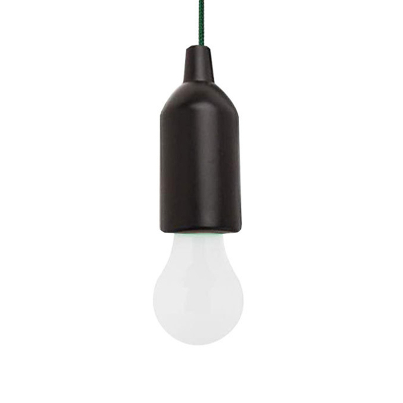 Portable LED Bulb Light Hanging Lamp Drawstring Lights Tent Camping Bulb Night Light Lantern For Parties Weddings Festivals BBQ: Black