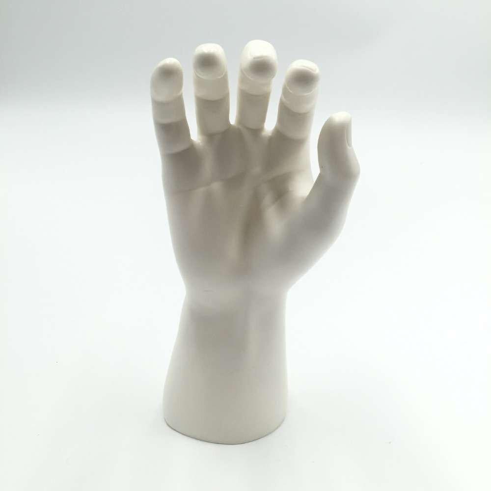 CAMMITEVER Weiß Kunststoff Mannequin Hand Mann Finger Schmuck Nagel Uhr Ring Armbinde Anzeige