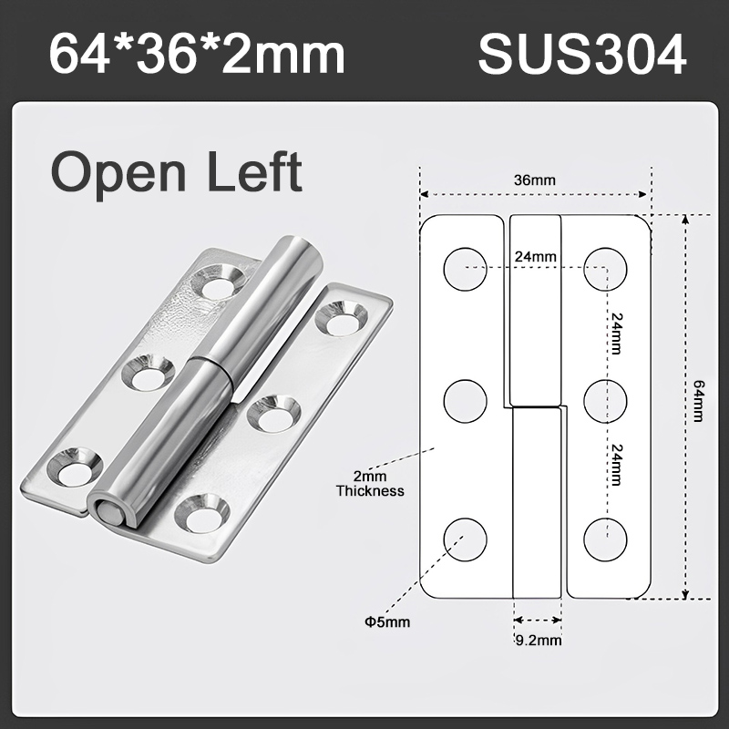 Bisagra desmontable de acero inoxidable 304, bisagra de puerta extraíble para armario, herrajes para muebles: Azul