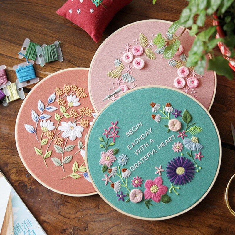 Handmade Embroidery Three-dimensional Embroidery FlowerDiy Material Package European Making Adult Beginners Introduction Ribbon