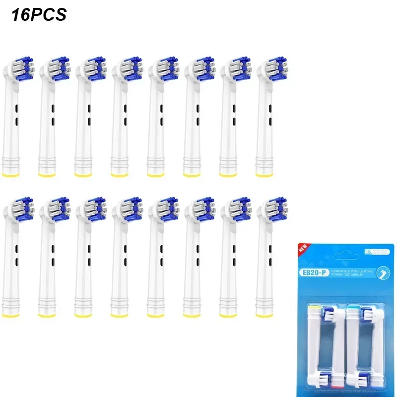 16/20pcs Electric Toothbrush Replacement Brush Heads for Oral B Sensitive Brush Heads Bristles D25 D30 D32 4739 3709: GRAY