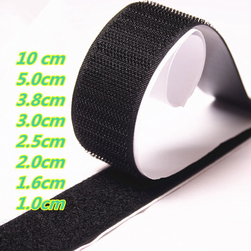 25MM*1M/Pair Black/White Hook And Loop Self Adhesive Fastener Strong Tape Home Decotation