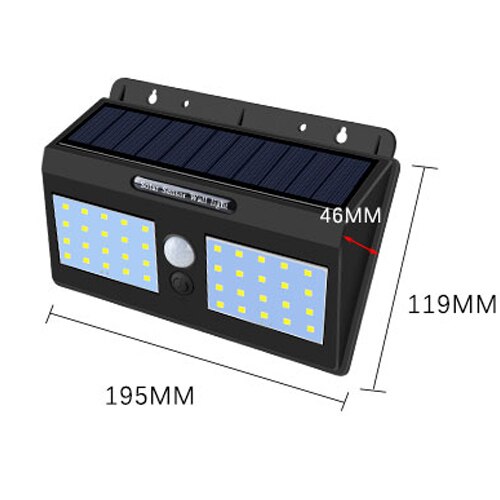 Solar Lamp Outdoor Led Light PIR Motion Sensor LED Solar Power Wall Street Garden Light Security Spotlight Waterproof Decoration: SMD2835 40leds