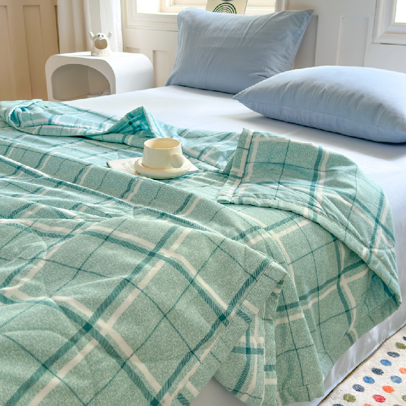 Cartoon beer bedrukt zomerdekbed lichtgewicht zachte koeldekens machinewasbaar enkele dubbele maat dunne gewatteerde deken: 180x200cm / Blauw