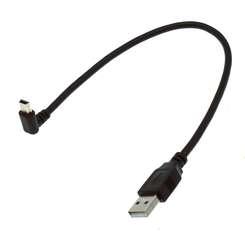 USB 2.0 macho a Mini USB tipo B 5 pines 90 grados arriba, abajo, izquierda y derecha cable de datos macho en ángulo 0,25 m/0,5 m