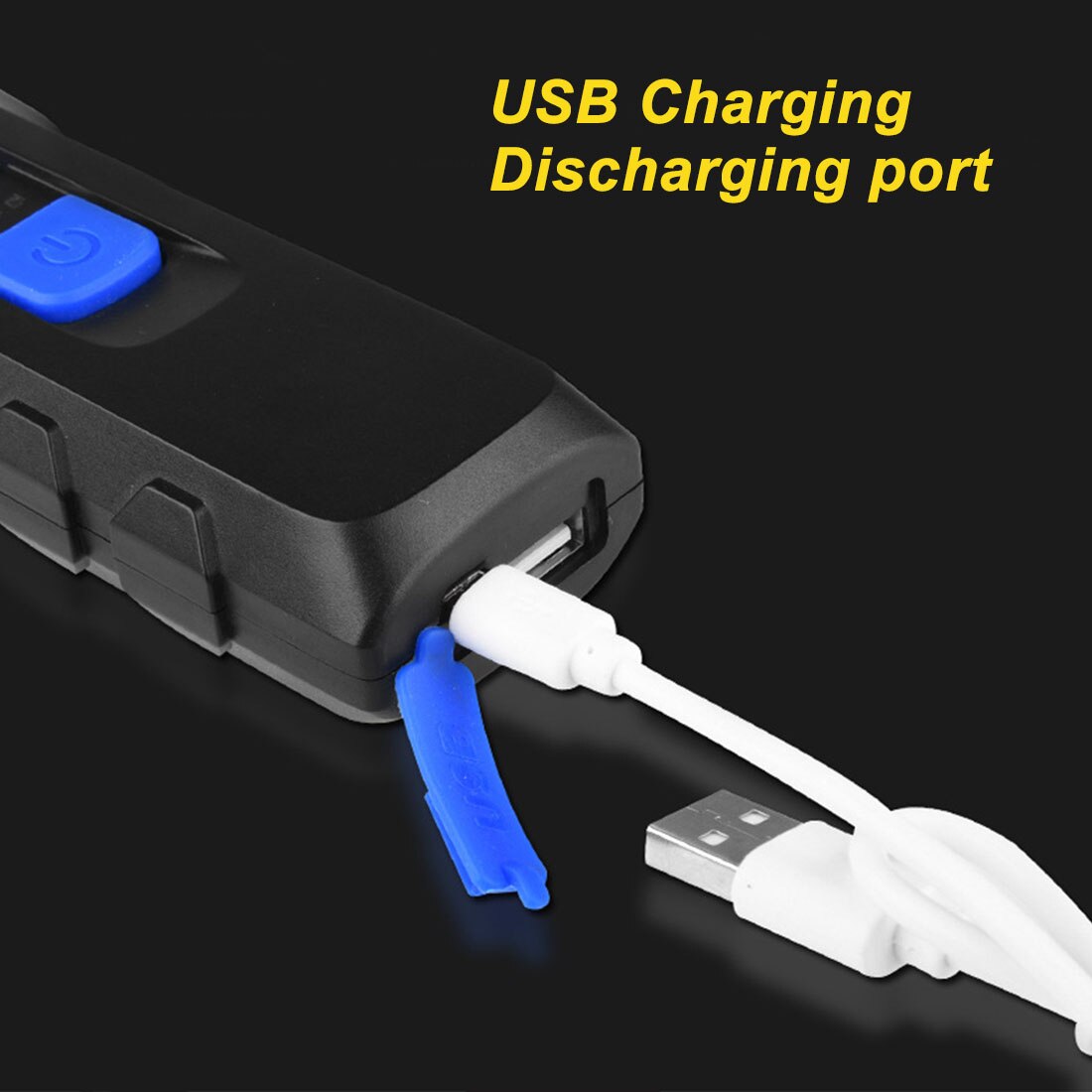 COB LED Work Light USB Rechargeable Power Adjustable Inspection Lamp Magnetic Hand Torch Camping Lantern Hook Magnet Pick Tools