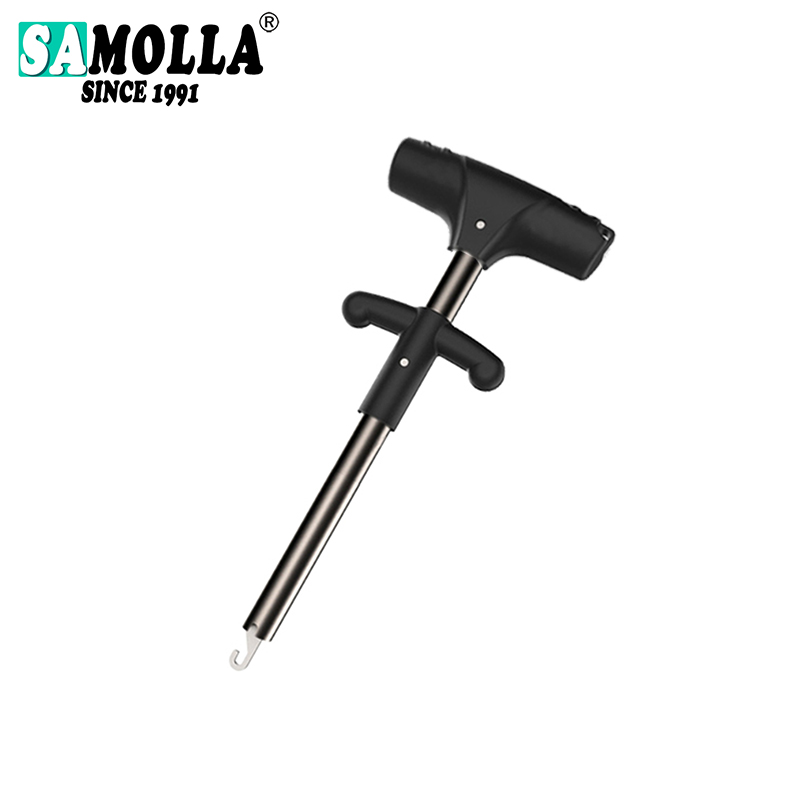 Herramienta removedora de anzuelos de pesca, removedor de señuelos de pesca, separador de anzuelos de tubo de aluminio, Extractor portátil de anzuelos: Negro