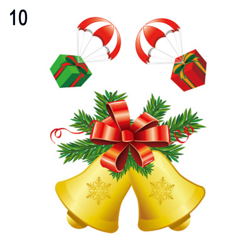 Christmas Window Stickers Christmas Decorations Window Clings DIY Cartoon Sticker Kids Xmas E2S: White