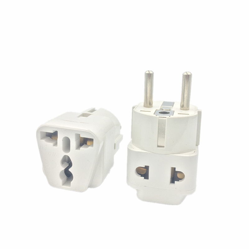 1pcs 2 in 1KR EU Plug Adapter US UK to EU KR European Europe Euro German Travel Power Adapter Electrical Socket Plug Outlet