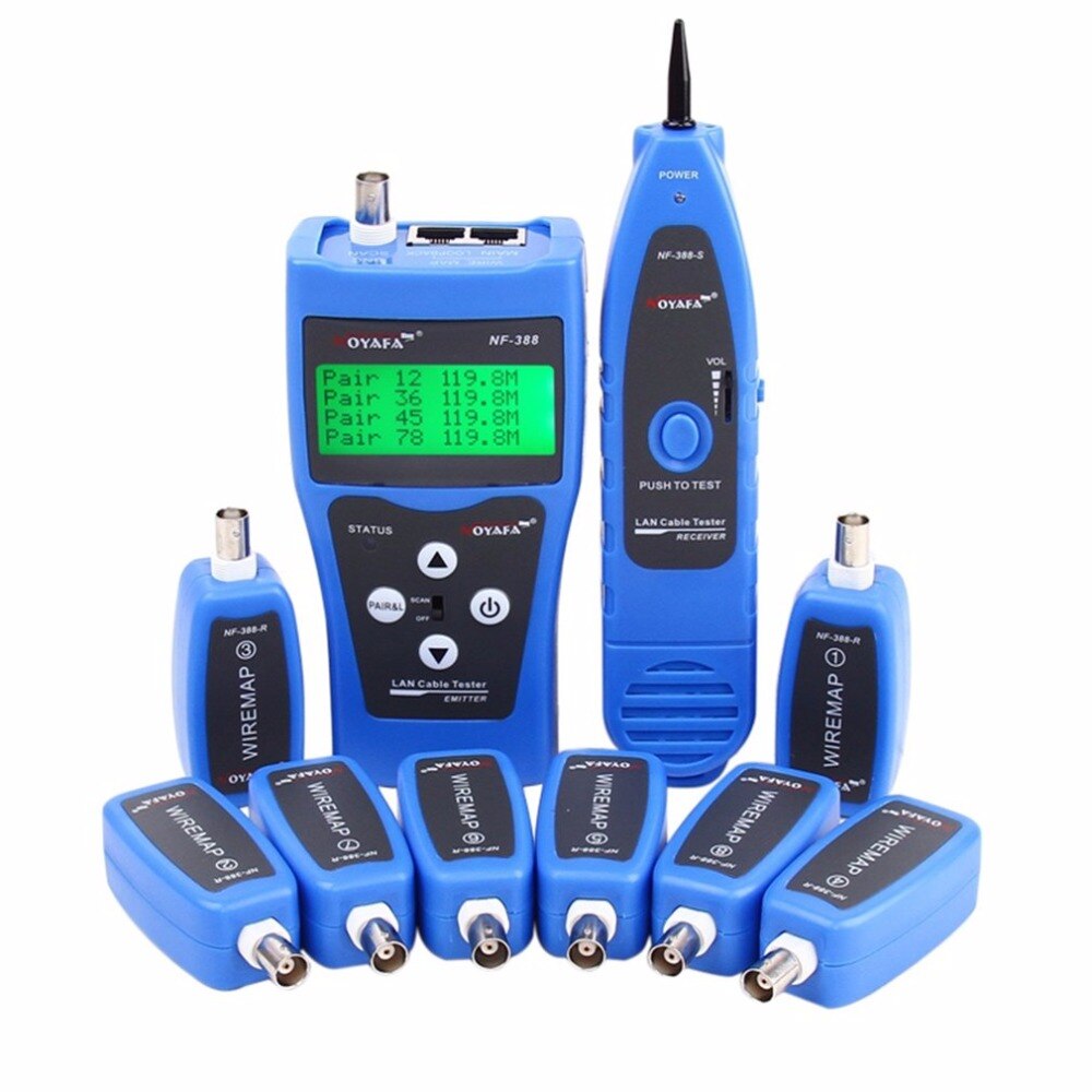 YOUYSI Professionelle Kabel Tester & draht Tracker NF-388 mit 8 fernbedienungen LCD Multi Netzwerk kabel Tester