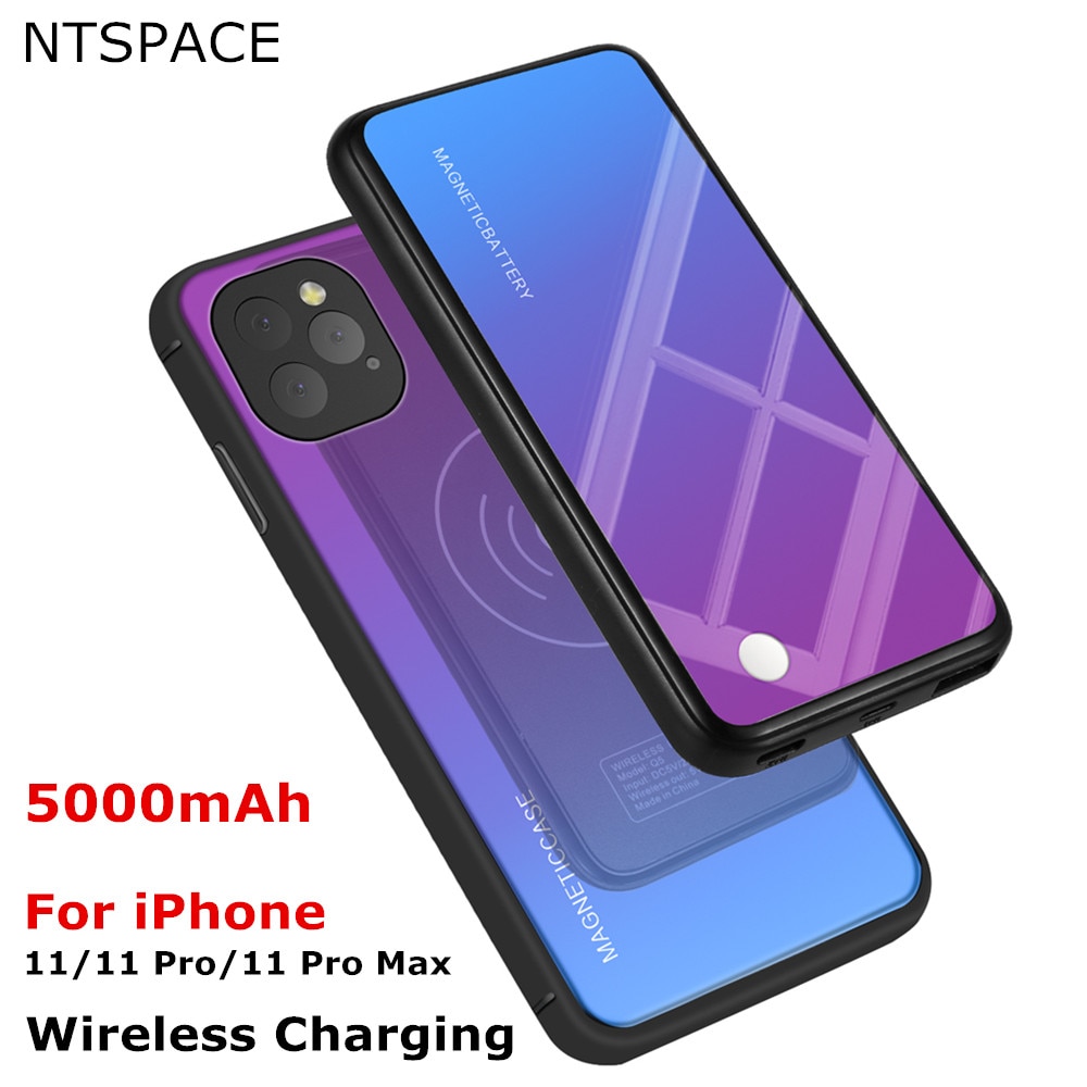 5000mAh Wireless Charging Magnetic Battery Cases For iPhone 11 Pro Max Backup Power Bank Charger Cover For iPhone 11 Power Case