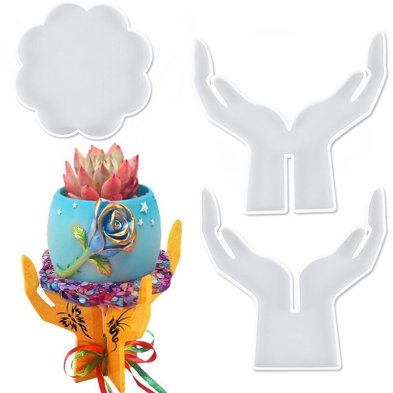 Potted Plant Stand Resin Silicone Mold Flower Pot Rack Resin Casting Mold Vase Plant Stand Resin Epoxy Making Tool