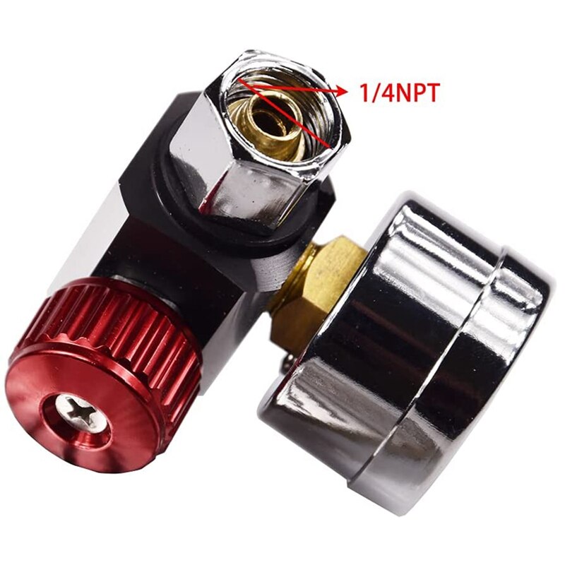 2 PCS 1/4 Inch-NPT Air Pressure Regulator Kit Air Adjusting Valve Regulator With Gauge For Spray And Pneumatic Tools